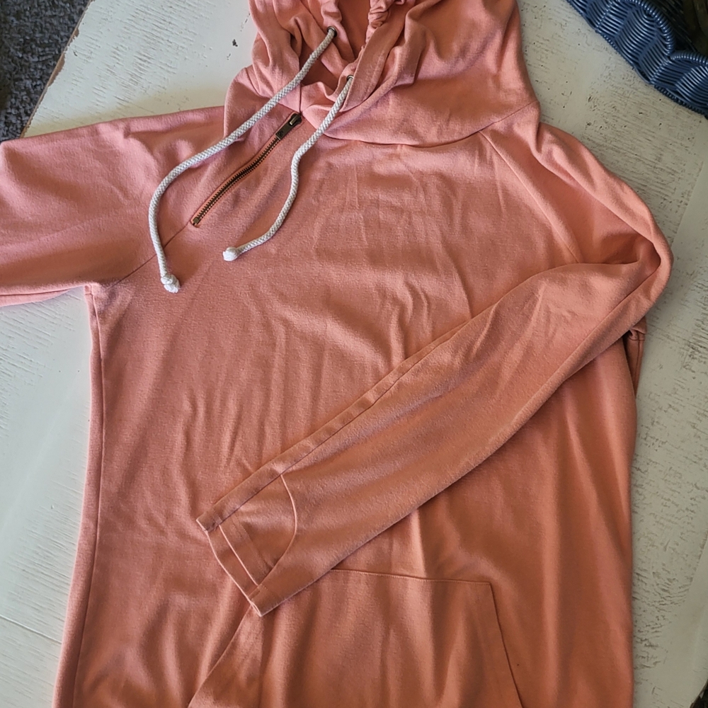 AMPERSAND AVE Coral Double Hood Sweatshirt